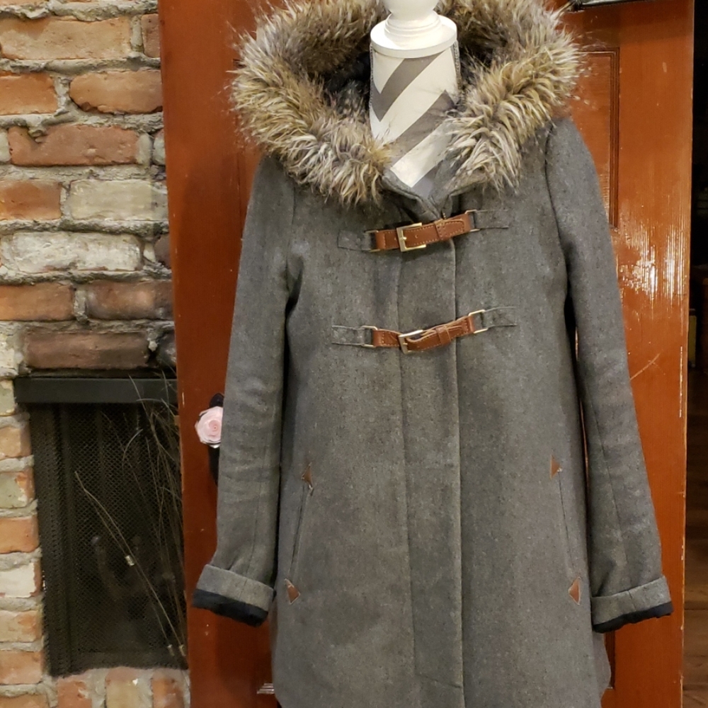 Anthropologie Cartonnier Wool Hooded Coat size 6